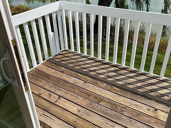View of lake and deck