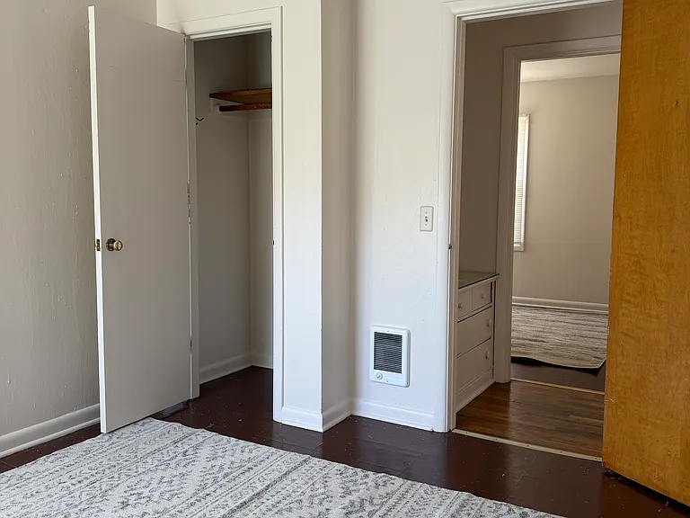 Primary bedroom and closet.