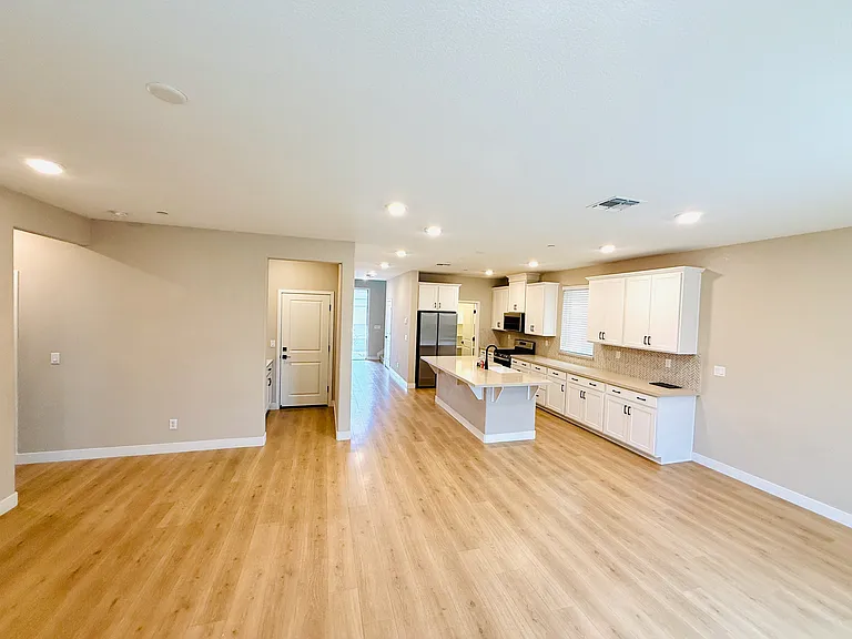 Living room & garage exit.