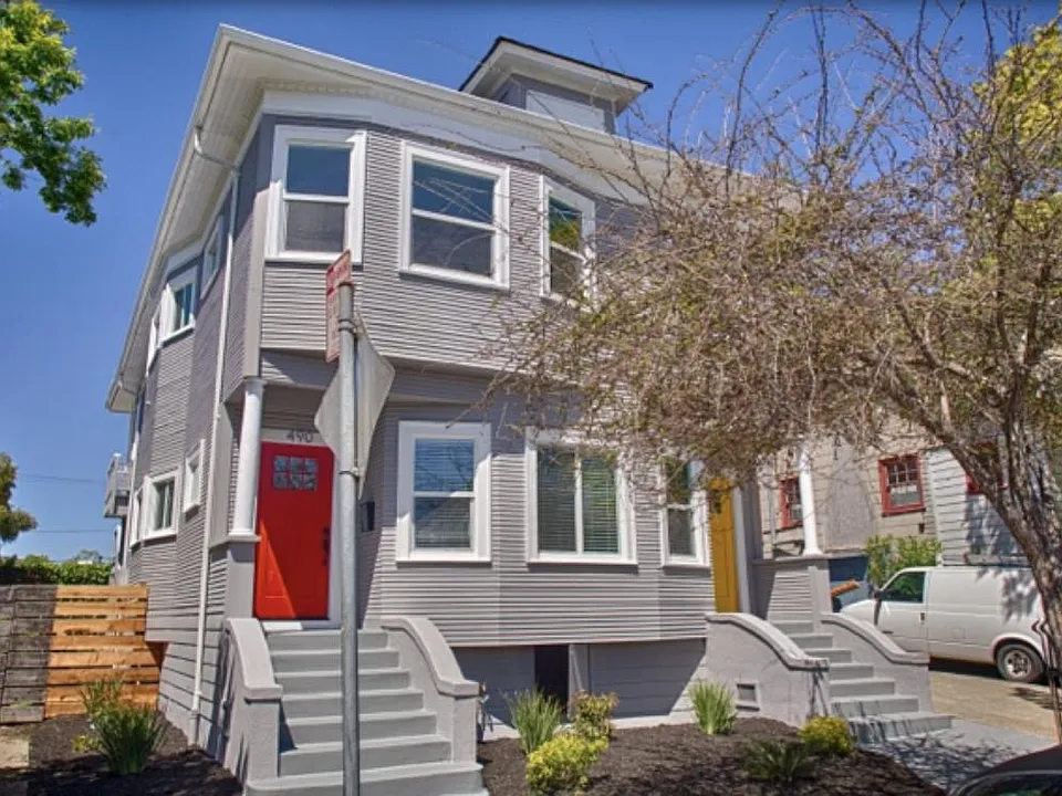 Front of the house - this unit is the red door