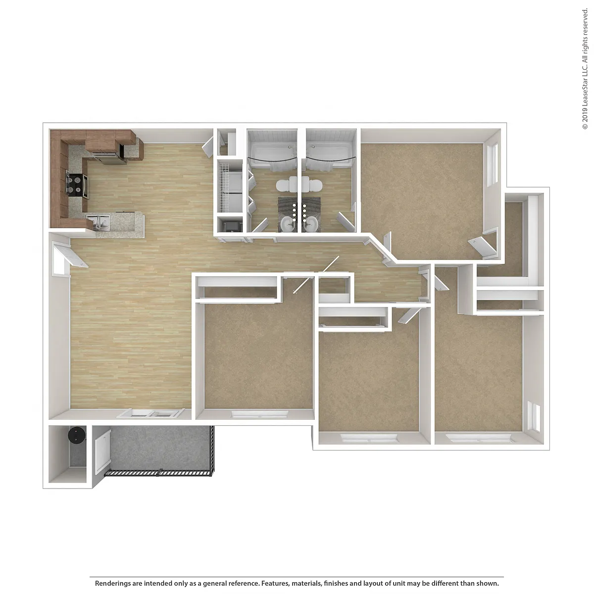 Floor plan Gardenia w/ Patio or Balcony 60%