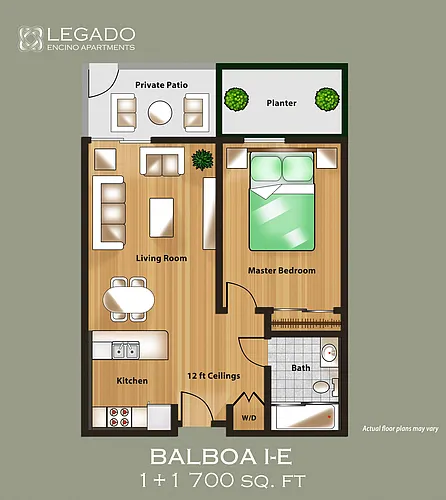 Floor plan 1 Bedroom 1 Bathroom