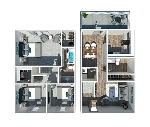 Floor plan Three Bedroom A
