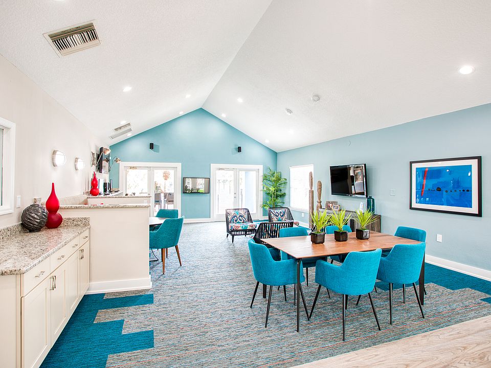 Audubon Village - Image of the newly renovated resident club house with seating and a television.