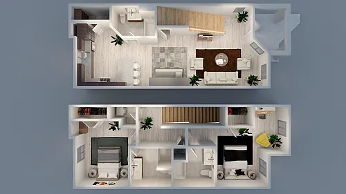 Floor plan 2 Bedroom Townhome
