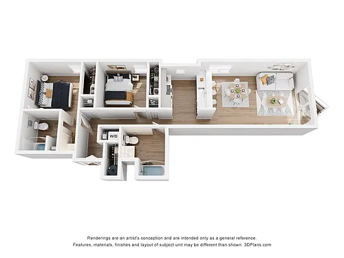 Floor plan 2 bd 2 ba A Balcony