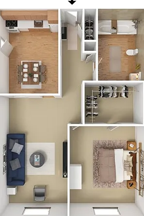 One Bedroom 705 sqft One Bedroom 705 sqft
