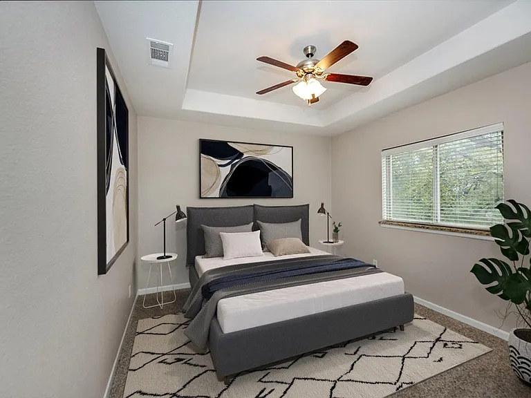 Bedroom 3. This image shows a virtually furnished space. Bedrooms come unfurnished.