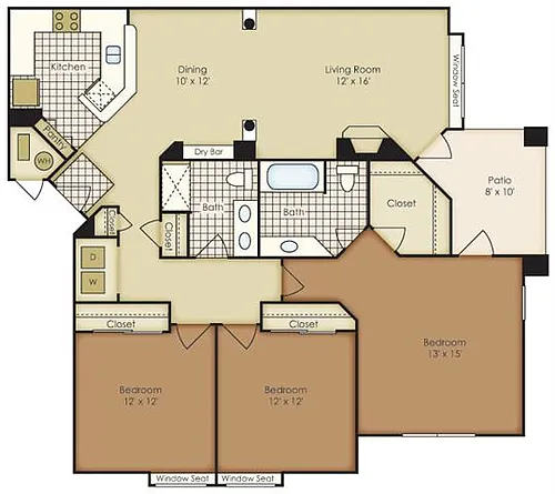 Floor plan Three Bedroom 1C2A-3C2A-4C2A