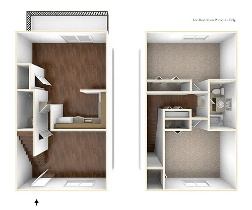 Floor plan 2 Bedroom Townhouse