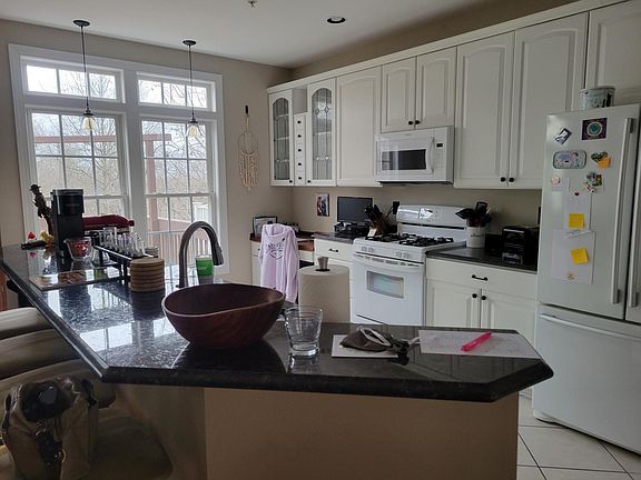 Open kitchen with granite counters