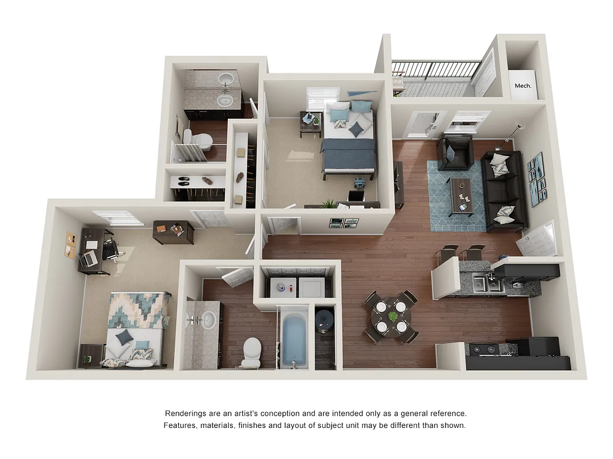 Floor plan 2 Bed 2 Bath Spartan
