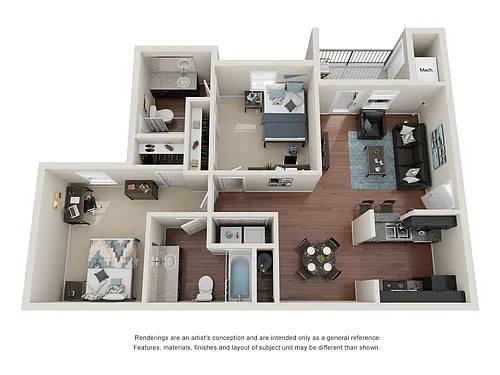 Floor plan 2 Bed 2 Bath Spartan