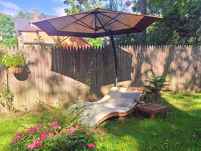 Fully fenced private backyard