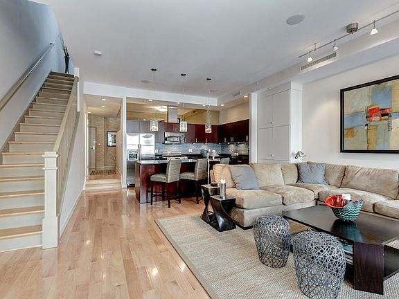 Living-Kitchen w/ Open Stairs