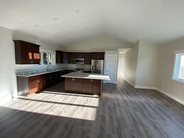 Kitchen with granite countertops