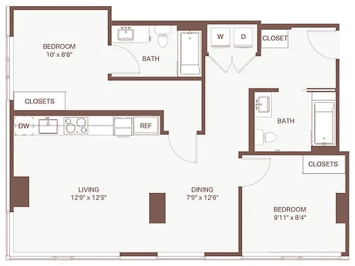Floor plan 2x2 E20 ADA Olympic
