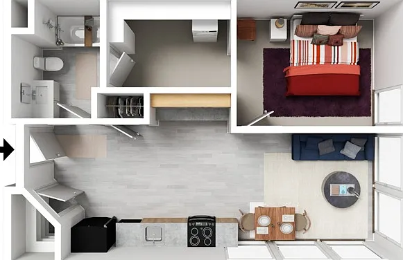 Deluxe 1 Bed Floor Plan Deluxe 1 Bed Floor Plan