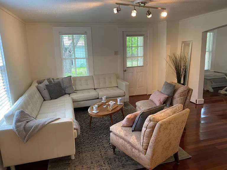 Living Room with Leather Couch