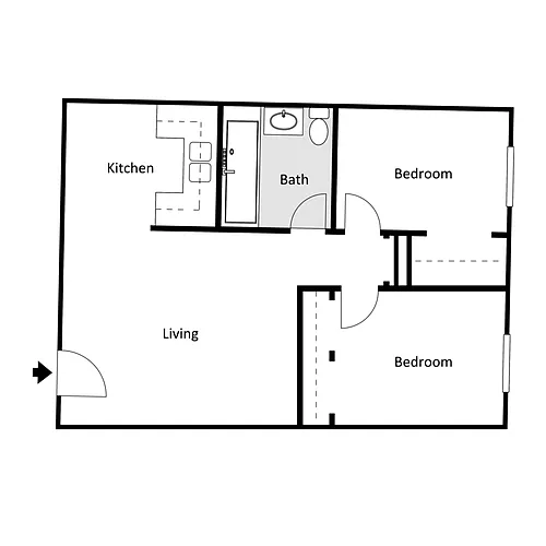 Floor plan Campus Walk South 2 Bed