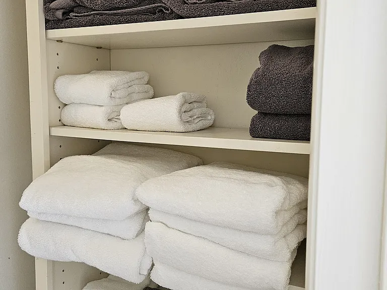 Enormous walk-in closet and linen closet.