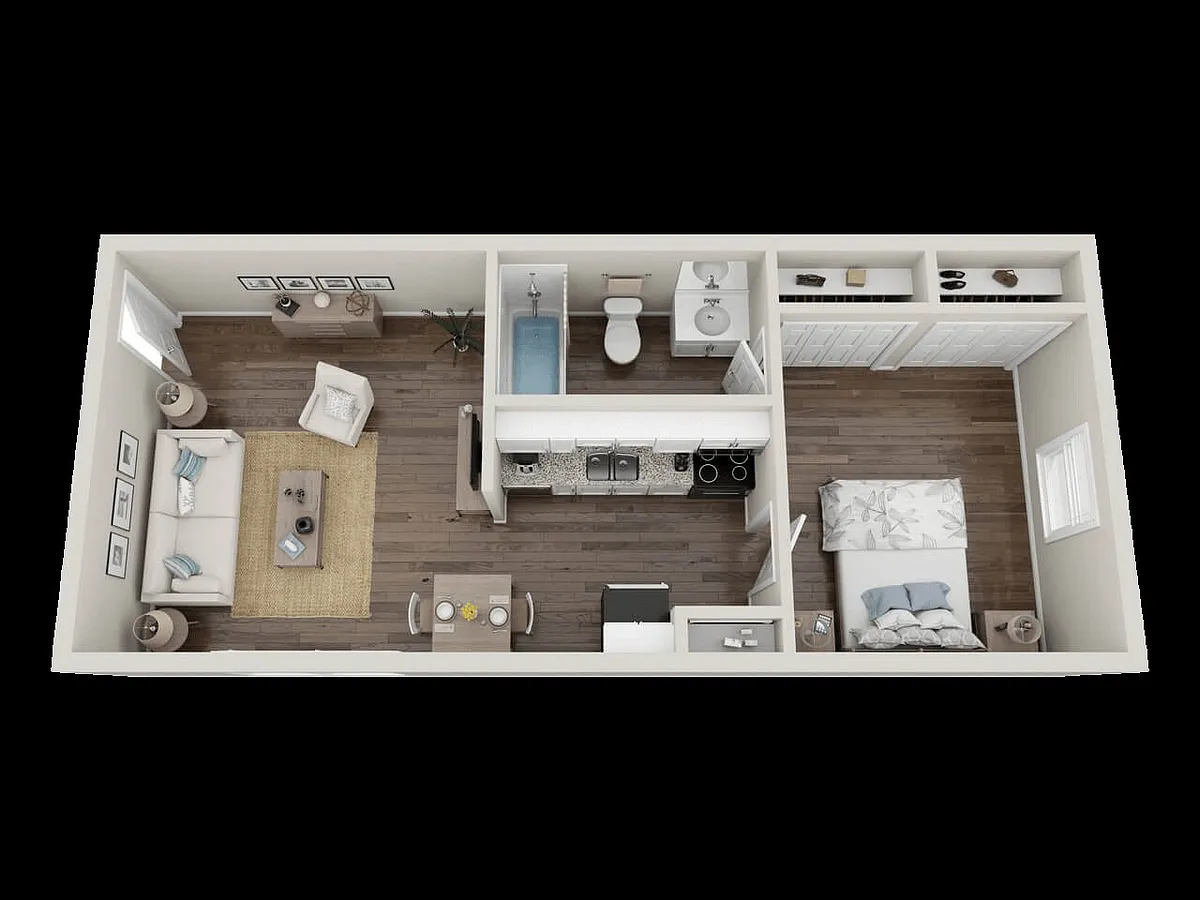Floor plan Bungalow 1x1