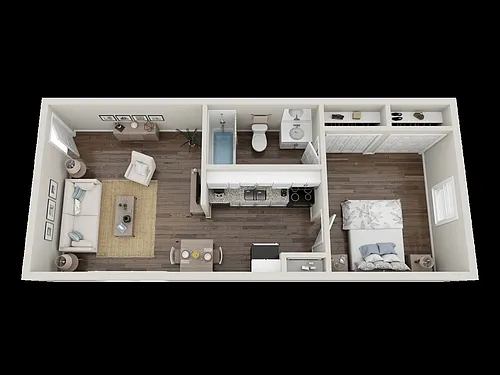 Floor plan Bungalow 1x1