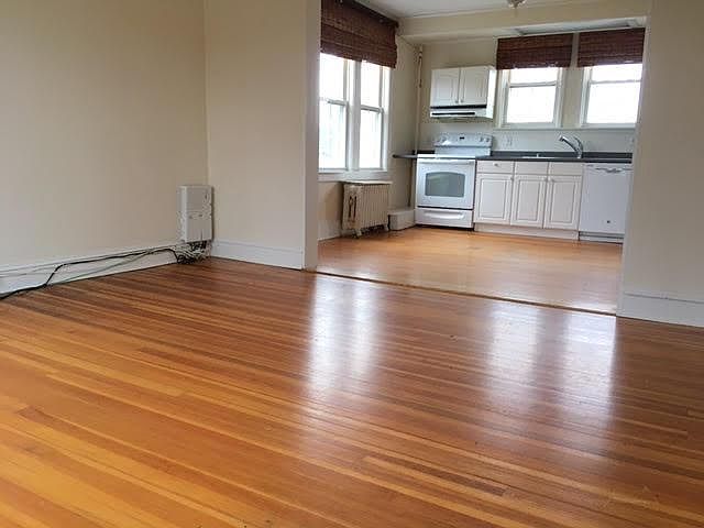 Living room looking into kitchen