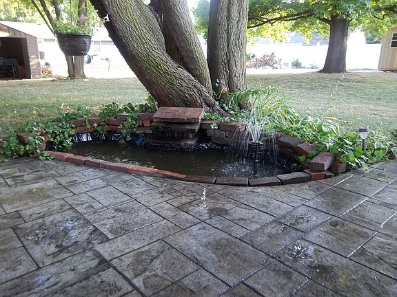 fish pond and waterfall