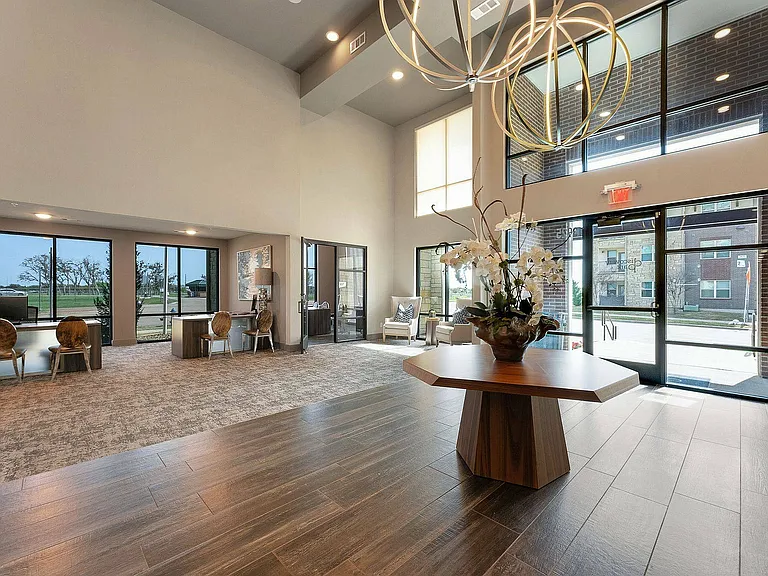 A bright and modern leasing space welcomes you home to Discovery Park Apartments.