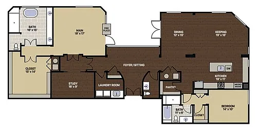 Floor plan Layfayette Penthouse Suite