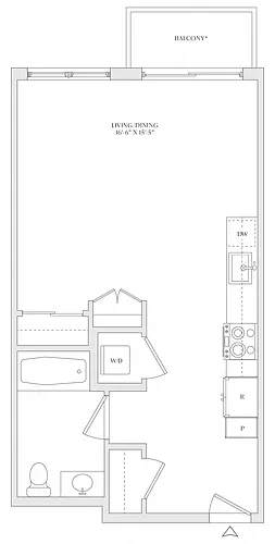 Floor plan Studio-S2a