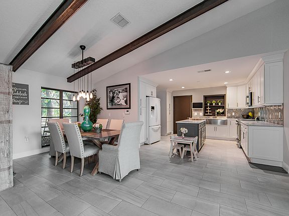 Open plan cathedral ceilings