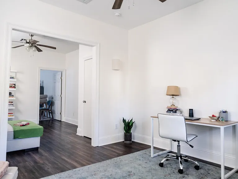 Room 1: living, dining, office space