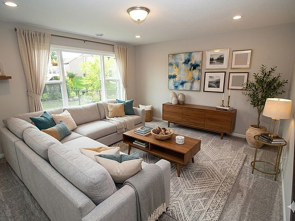 Living room virtually staged