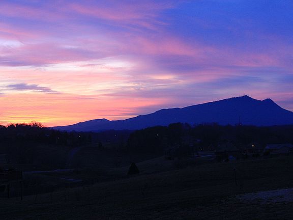 View from front of home towards mountains at sunset-beautiful !
