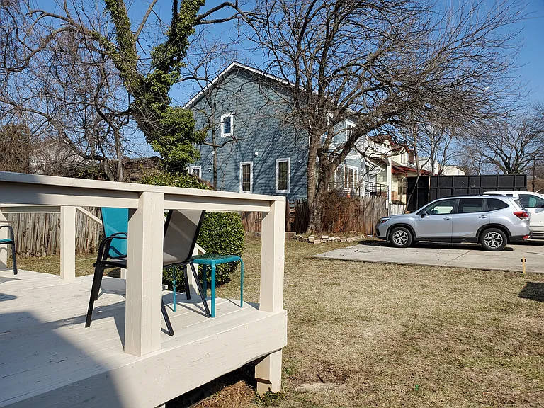 Large backyard. Off street parking next to backyard for an additional fee.