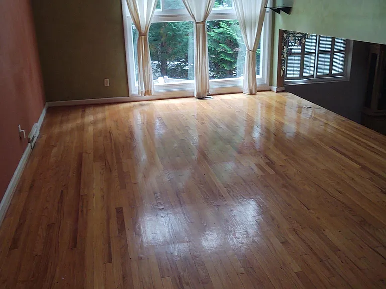 Living room with floor to ceiling windows
