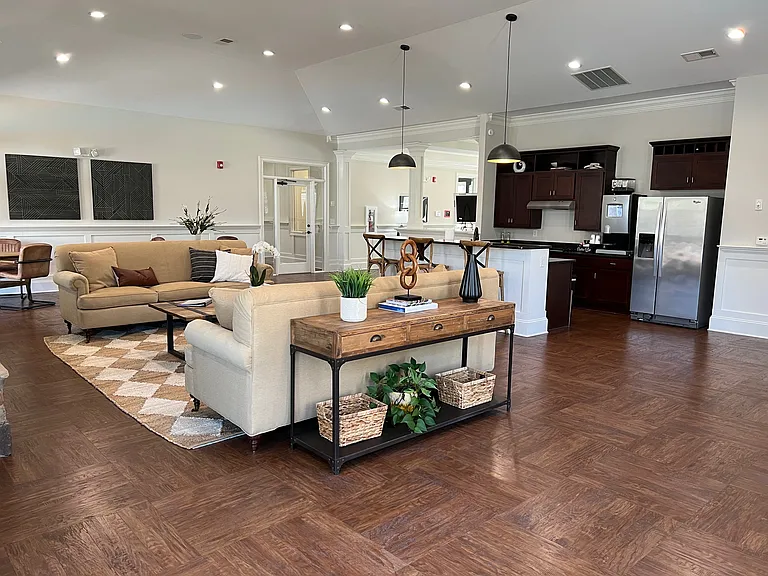 Main Clubhouse kitchen area with coffee bar