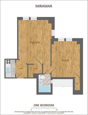 Floor plan 1 BDRM - A1A