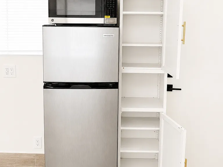 Fridge, Pantry & Microwave/Air Fryer/Oven Combo Unit