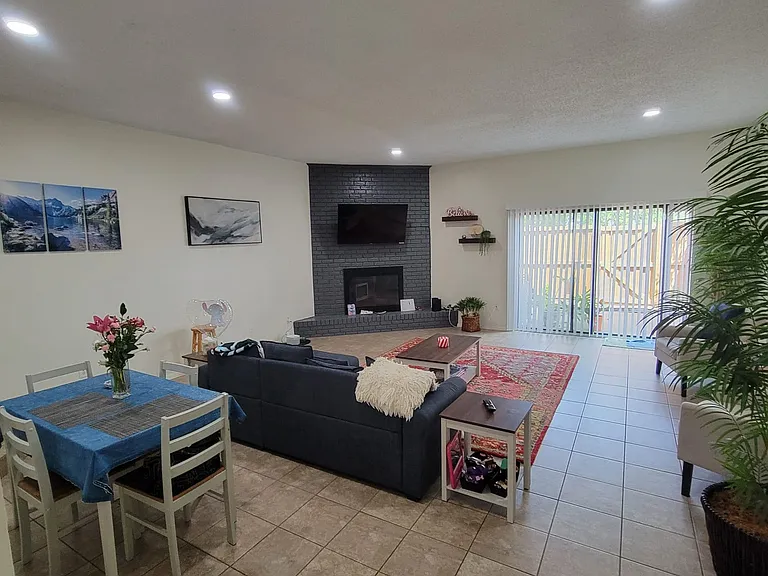 Furnished living room and dining room