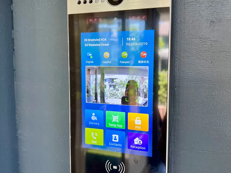 Front door keyless pad where you enter code for entry
