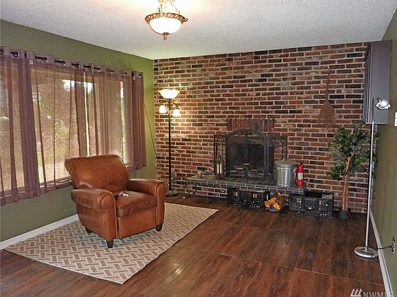 Beautiful brick fireplace wall
