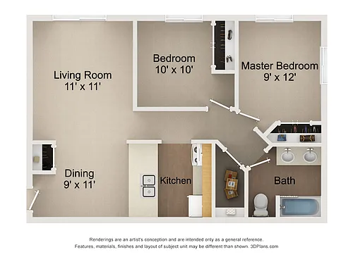 Floor plan TWO BEDROOM