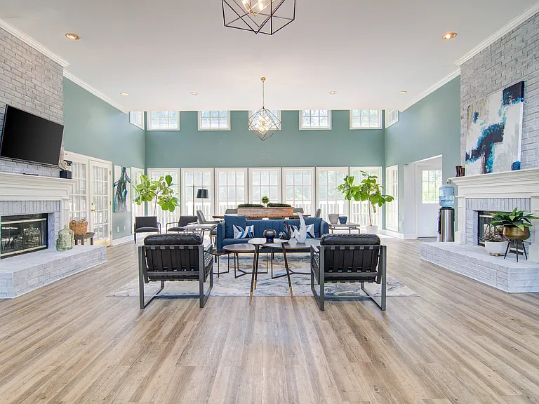 Bright Clubhouse with Seating Area and TV