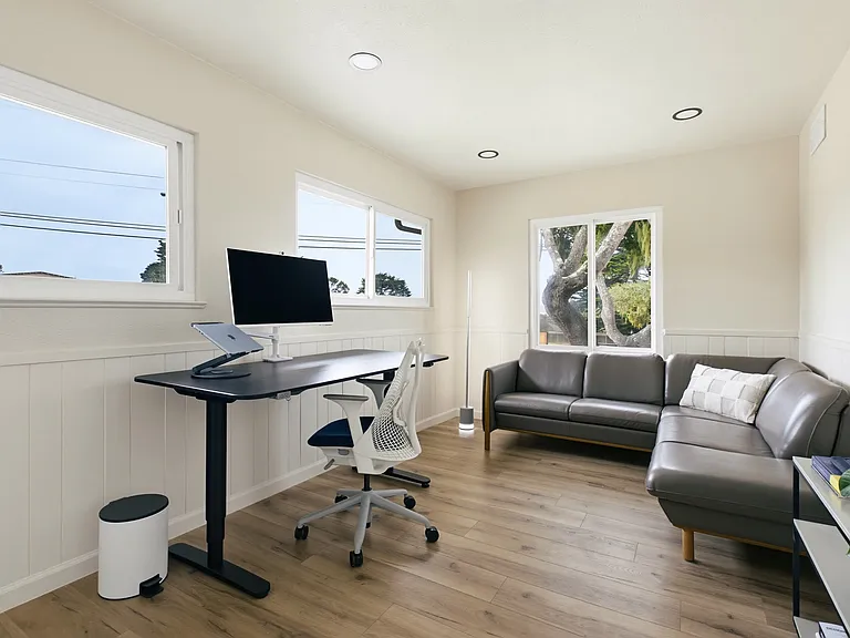 Private ocean-view office with standing desk (Pic 1)