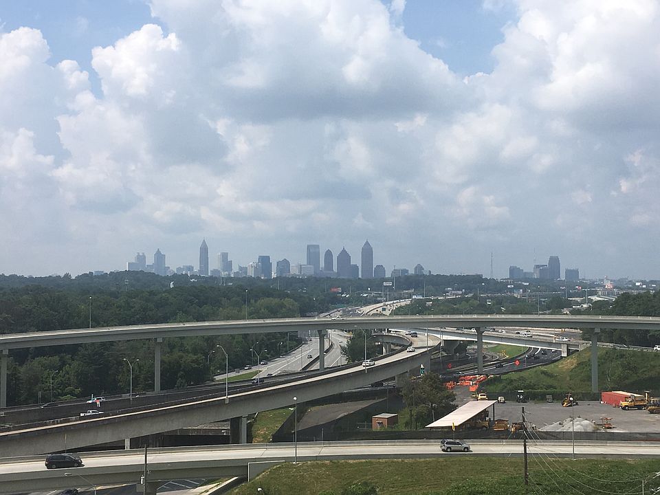 View of the city from the balcony