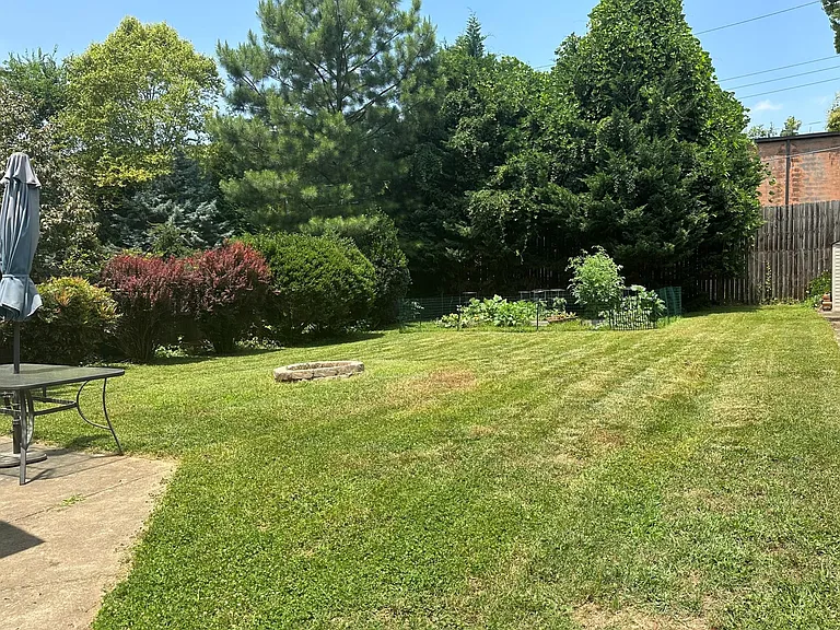 Large fenced backyard