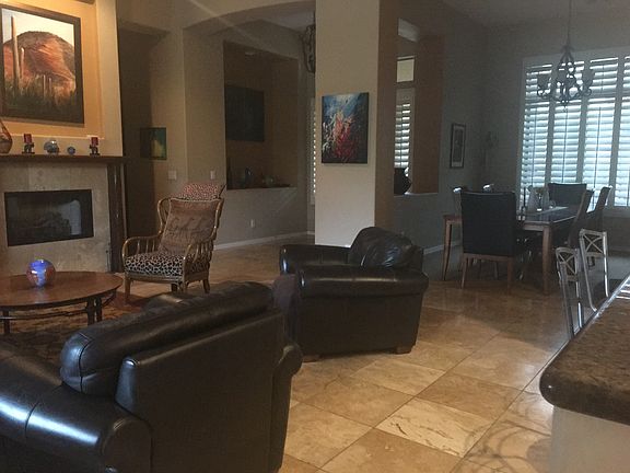 living, dining rm, fireplace